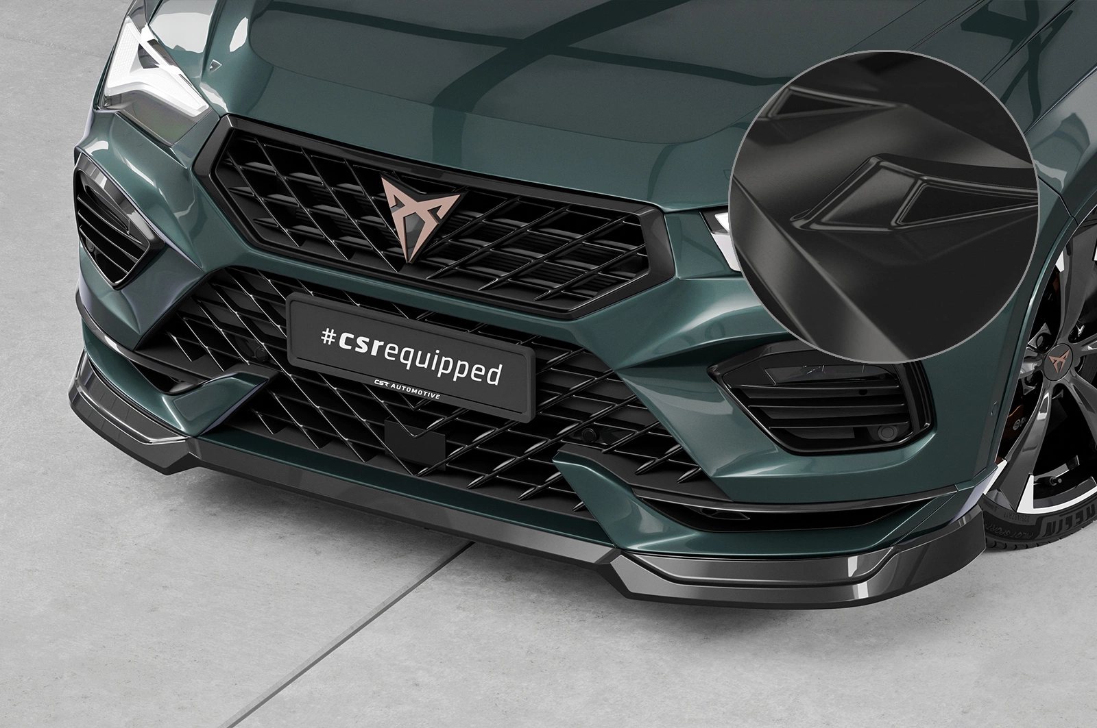 Voorspoiler Cupra Ateca (Typ 5FP, KH7) Facelift CSR glans zwart