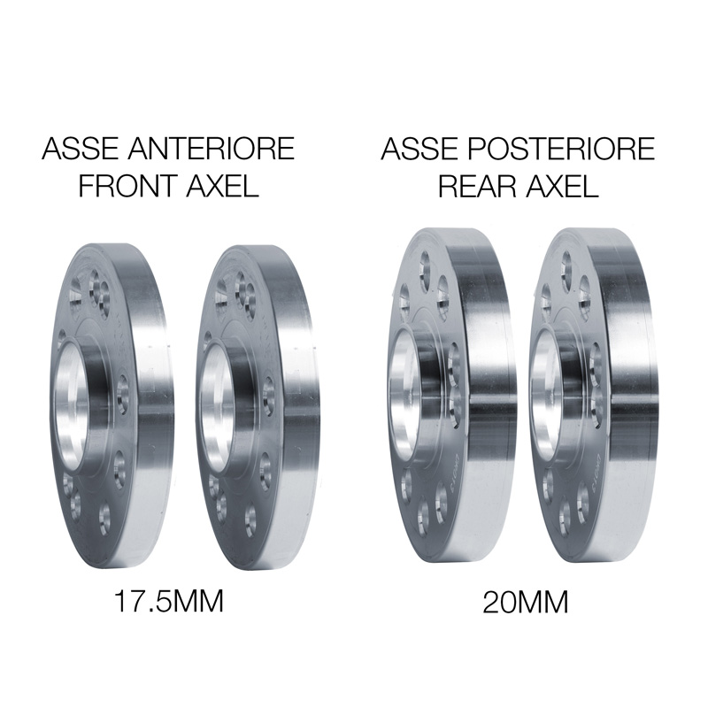 Simoni Racing Aluminium Spoorverbreder Set - 2x17,5mm(VA) - 2x20mm(AA) (Naaf 65,1mm) inclusief wielbouten -  Jeep diversen