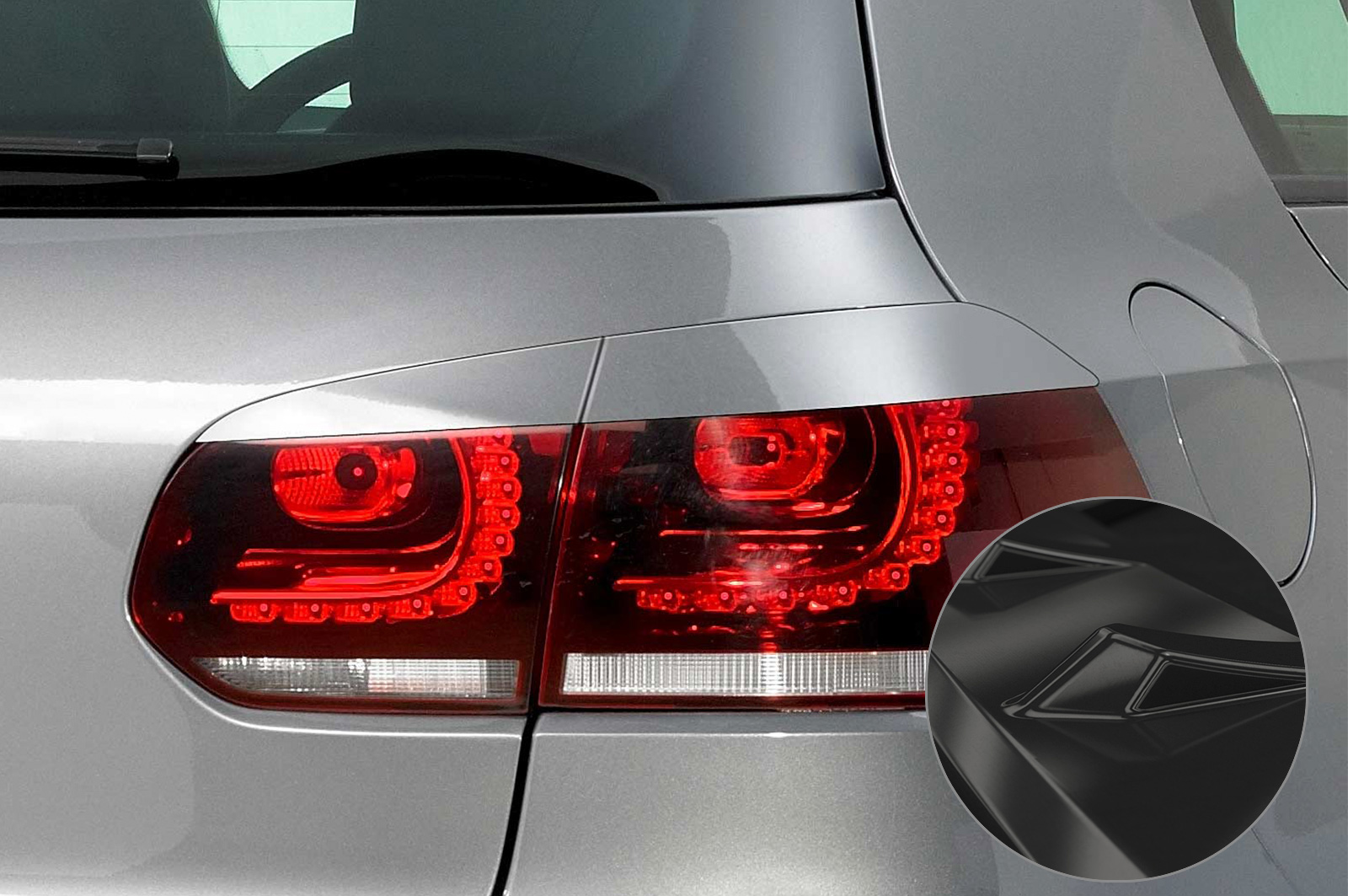 Achterlichtspoiler VW Golf 6 (Type 1K) CSR Glans Zwart