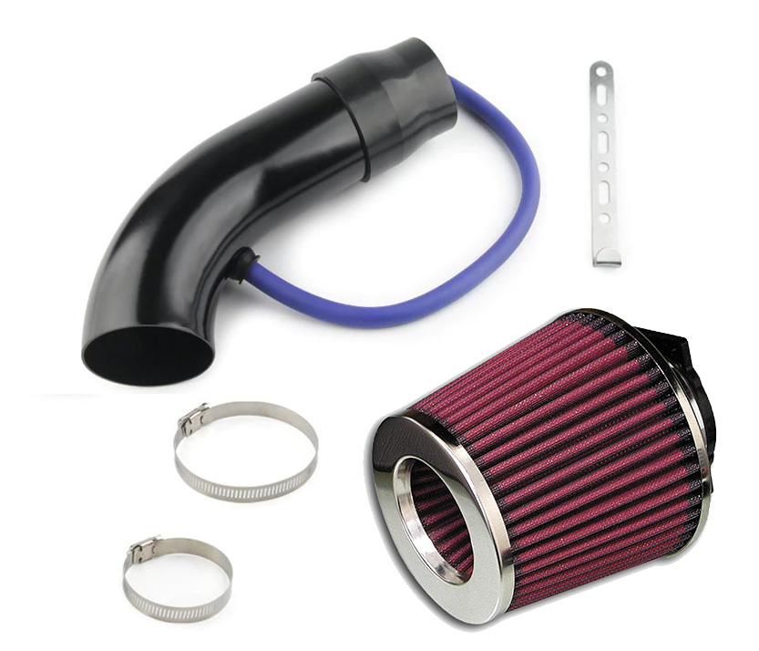 Luchtfilter Universeel inclusief Air intake buis Aluminium zwart