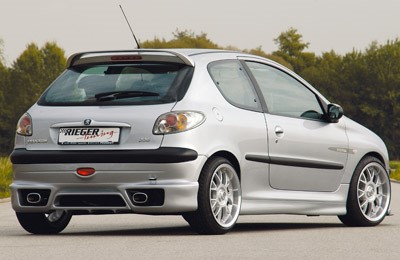 Achterbumper Diffusor Peugeot 206 kleine achterbumper Rieger
