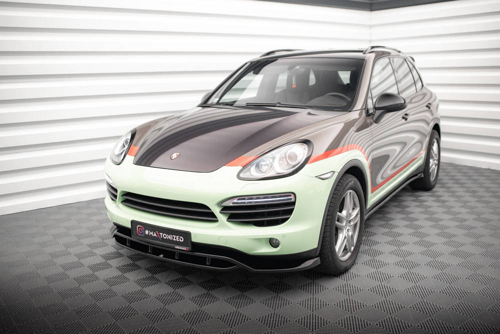 Voorspoiler Porsche Cayenne MK2 Maxton Glans Zwart