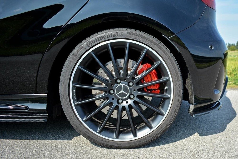 Diffusor Hoeken Mercedes W176 A45 AMG Facelift Glans Zwart
