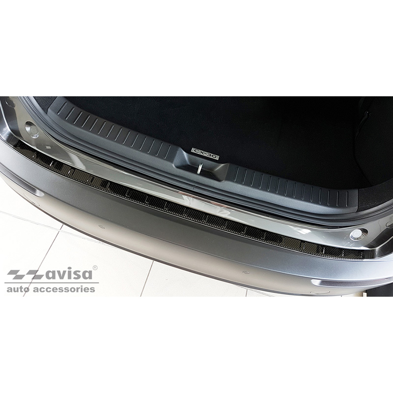Echt 3D Carbon Achterbumperprotector  Mazda CX-30 2019- 'Ribs'