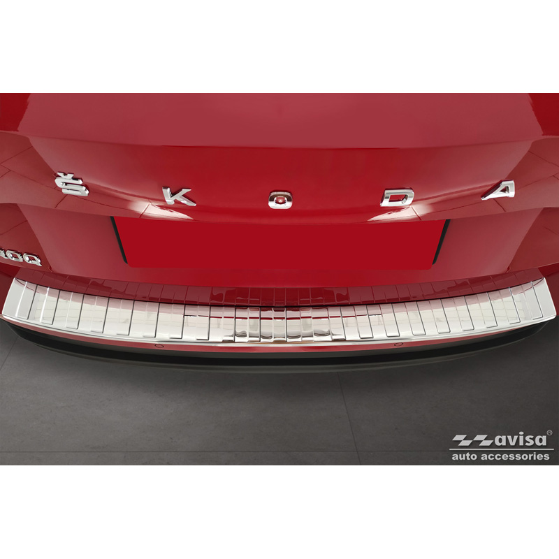 Chroom RVS Achterbumperprotector  Skoda Karoq Facelift incl. Sportline 2022- 'Ribs'