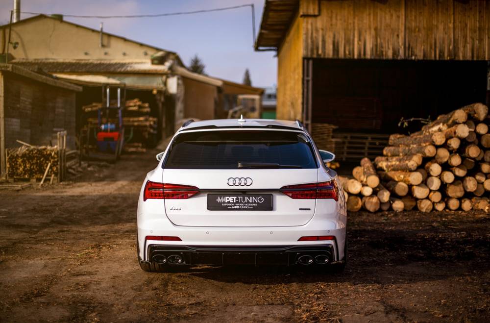 Diffuser Audi A6 C8 S-Line Maxton Glans Zwart Chrome Sierstukken
