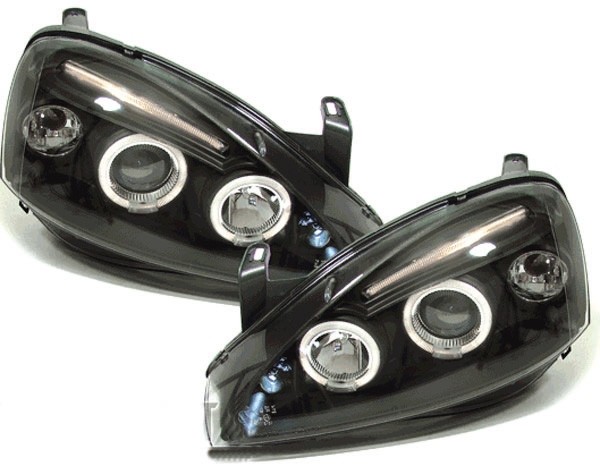 Koplampen Opel Corsa C 00-06 Zwart