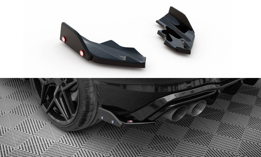 Zijdiffuser met Canards V.6 Volkswagen Golf 8 R Maxton Glans Zwart
