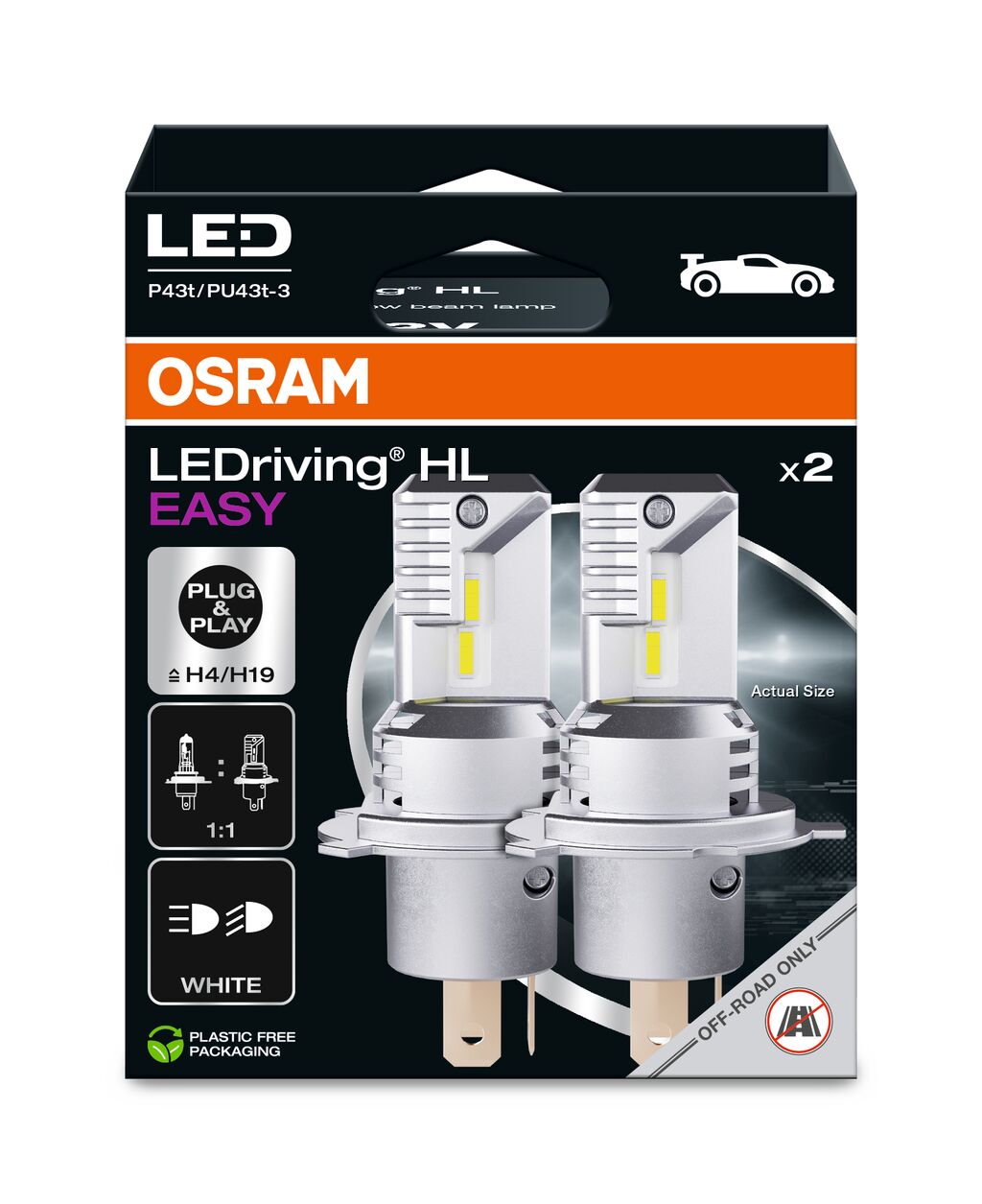OSRAM LEDriving HL EASY H4 / H19 LED Lampen 12V 6000K