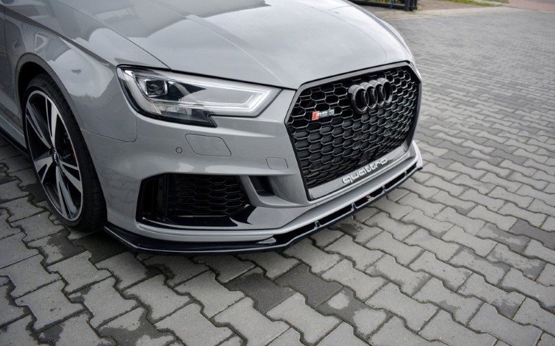 Voor Spoiler V.1 Audi RS3 8V FL Sedan Glanzend Zwart