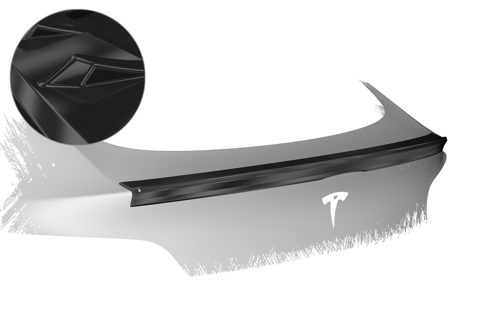 Spoiler Tesla Model Y CSR glans Zwart