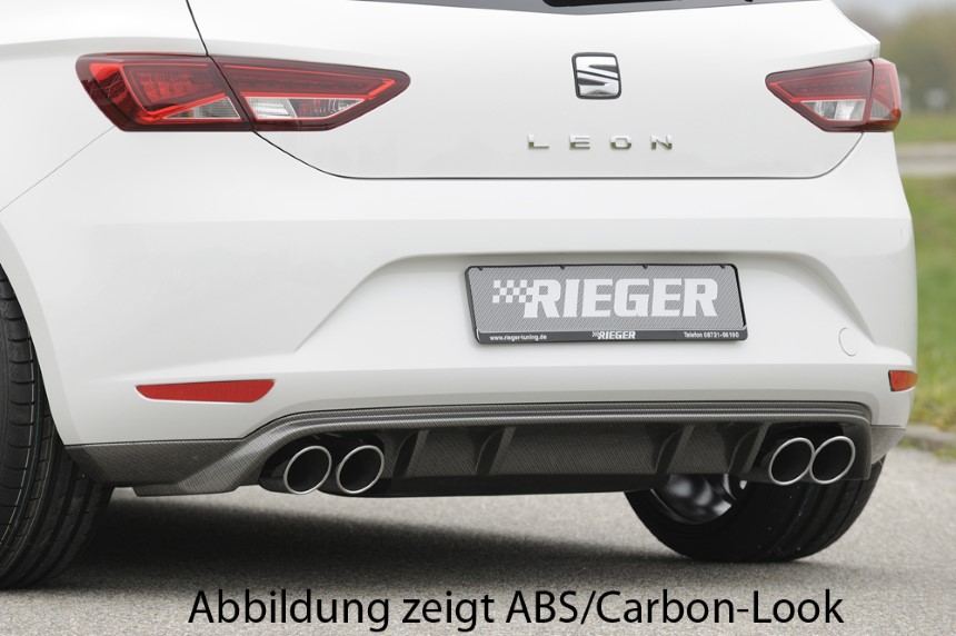 Diffuser Seat Leon F5 Rieger dubbele uitlaat links + rechts glans zwart