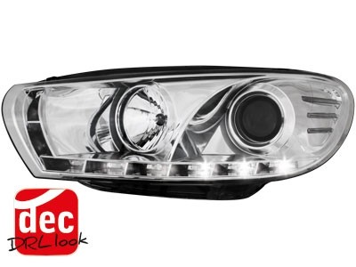 Koplampen VW Scirocco 08-14 DRL look Devil Eyes Chroom