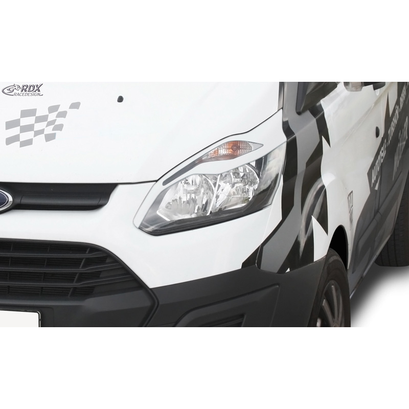 RDX Koplampspoilers  Ford Transit Custom & Tourneo Custom 2012-2018 (ABS Glanzend Wit)