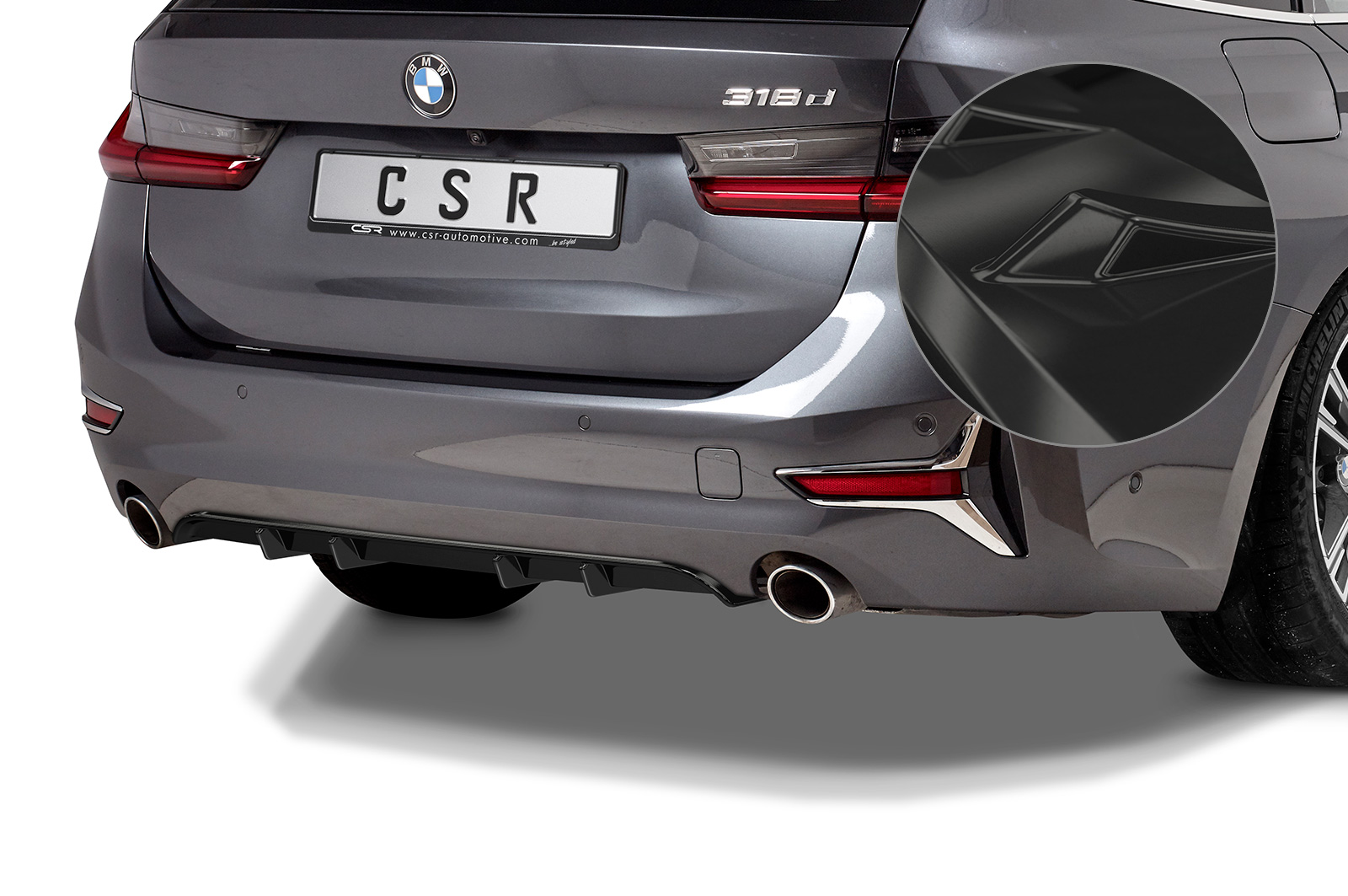 Valance BMW 3er Limo en Touring (G20/G21) CSR glans Zwart