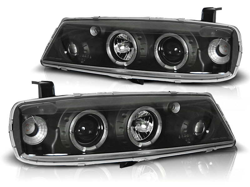 Koplampen Opel Calibra 89-97 Angel Eyes Zwart