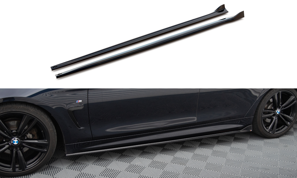 Zijskirts BMW 4 Gran Coupe M Pakket F36 Maxton Glans Zwart
