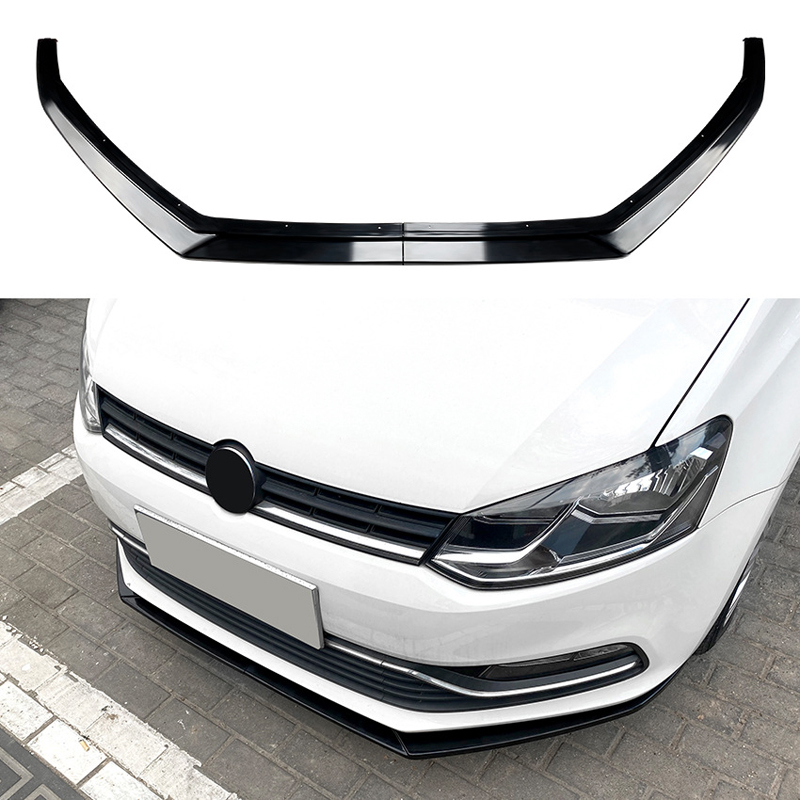 Voorspoilerlip  Volkswagen Polo 6R/6C 2009-2017 excl. GTi/GT/WRC (Glanzend Zwart ABS)