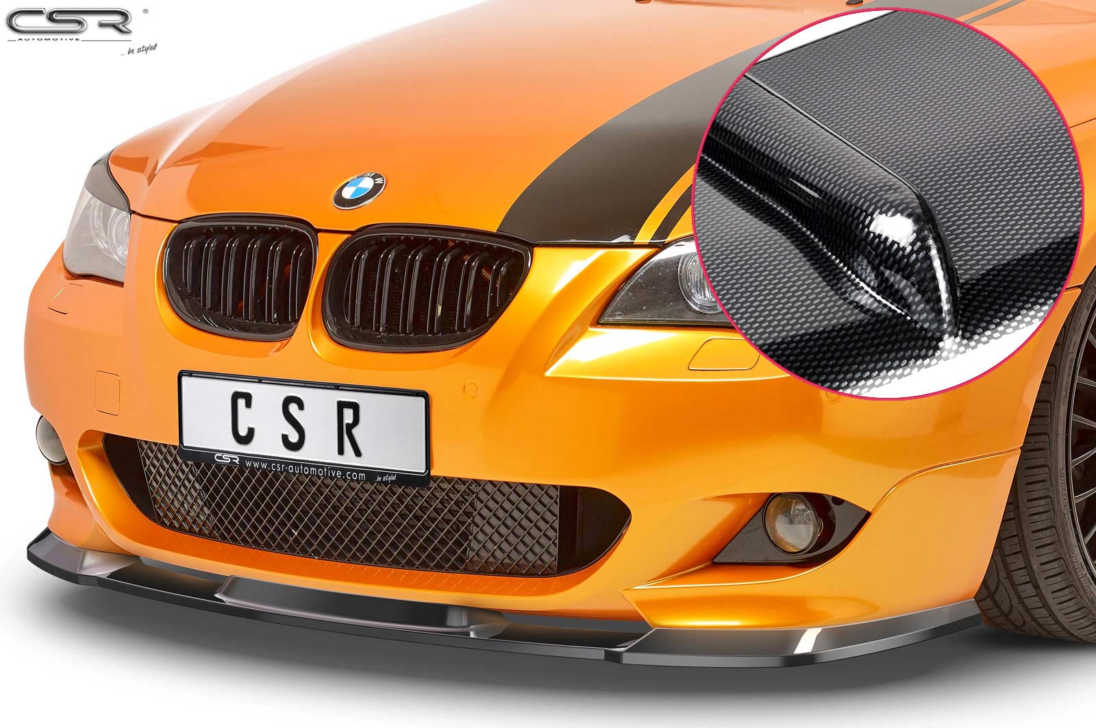 Voorspoiler BMW 5er E60/E61 M-pakket CSR Carbon Look