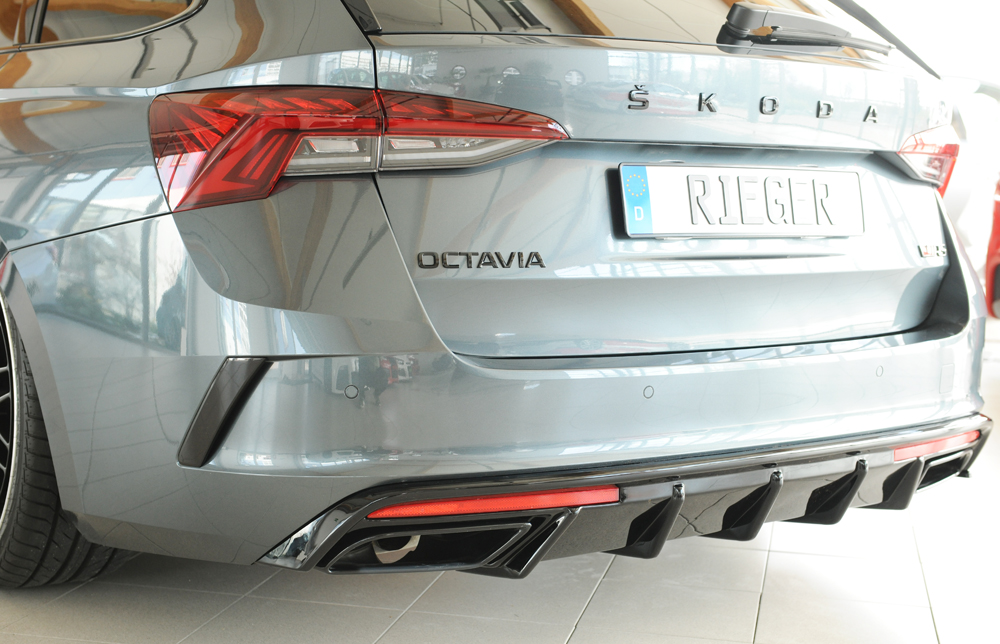 Diffuser Skoda Octavia RS (NX) Rieger Glans Zwart met Trekhaak