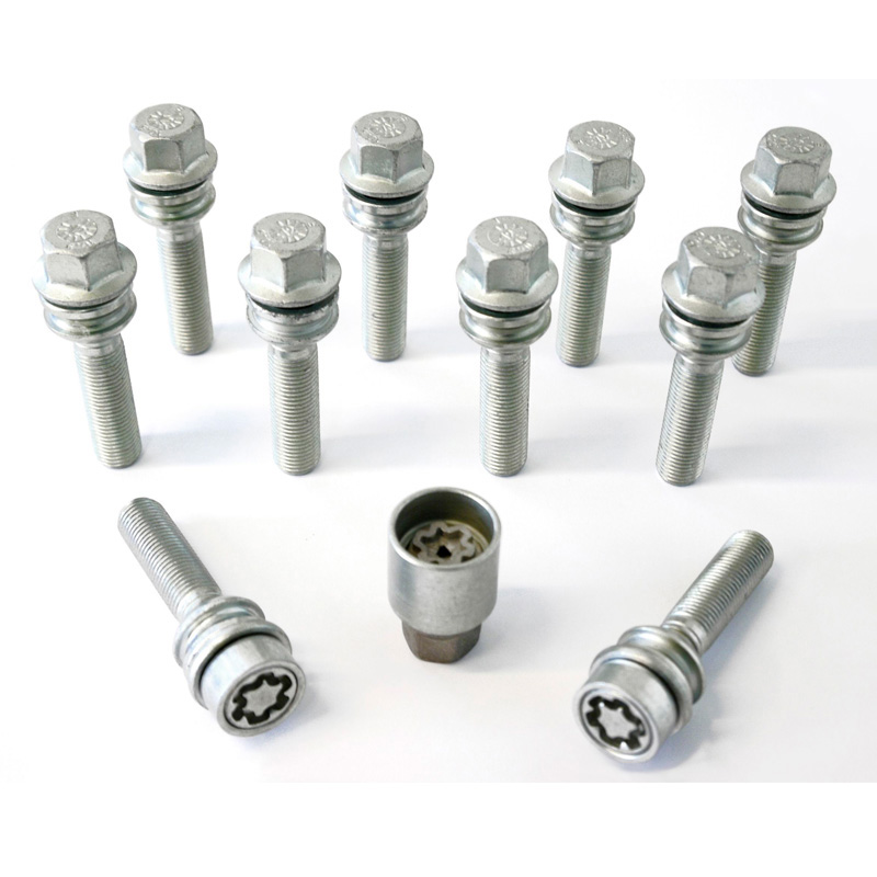H&R Wielboutenset bolkonisch met bewegende ring R14 M15x1.25 - Lengte 57mm - 10 stuks - incl. wielsloten