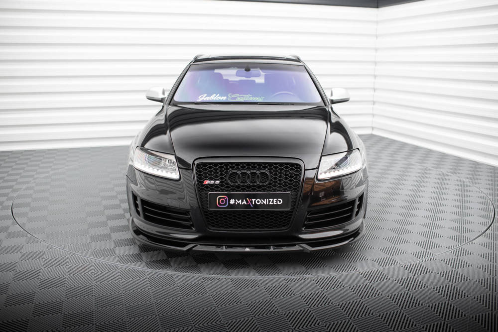 Voorspoiler V.1 Audi RS6 C6 Avant Maxton Glans Zwart