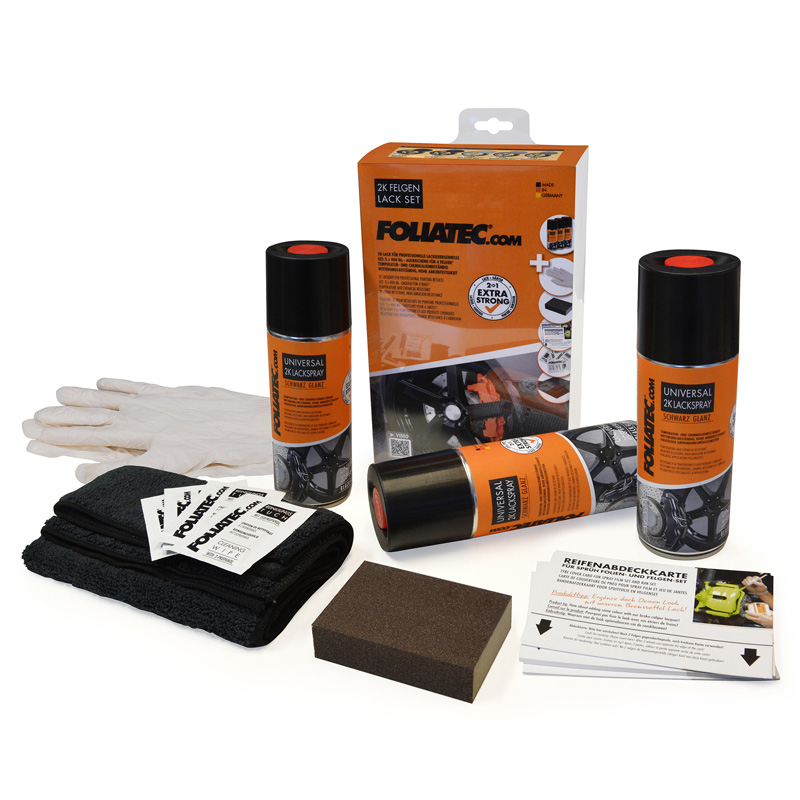 Foliatec Universal 2C Spray Paint Set - gunmetal metallic glanzend 3x400ml