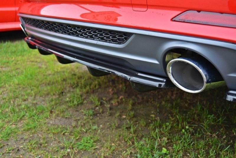 Cenrale Achterspoiler Audi A5 S-Line F5 Coupe / Sportback (met verticale bars) Glanzend Zwart