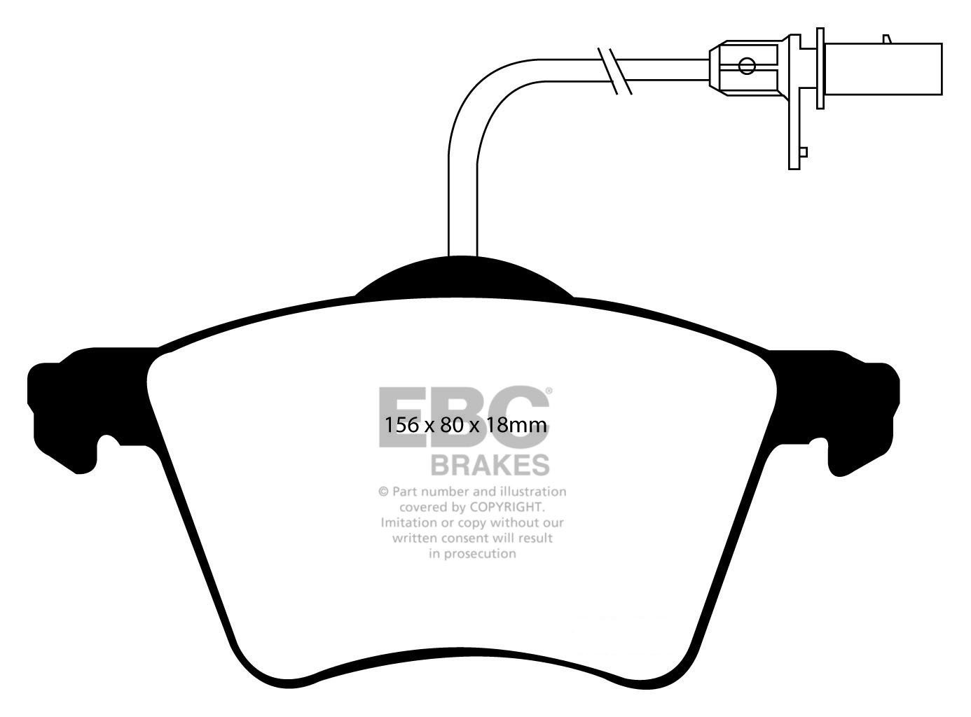 EBC Brakes VW Caravelle 2.5 TD (300mm Discs) 99-2004 Remblokken