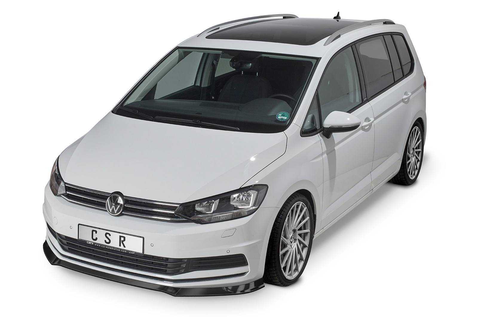 Voorspoiler VW Touran II CSR glans Zwart