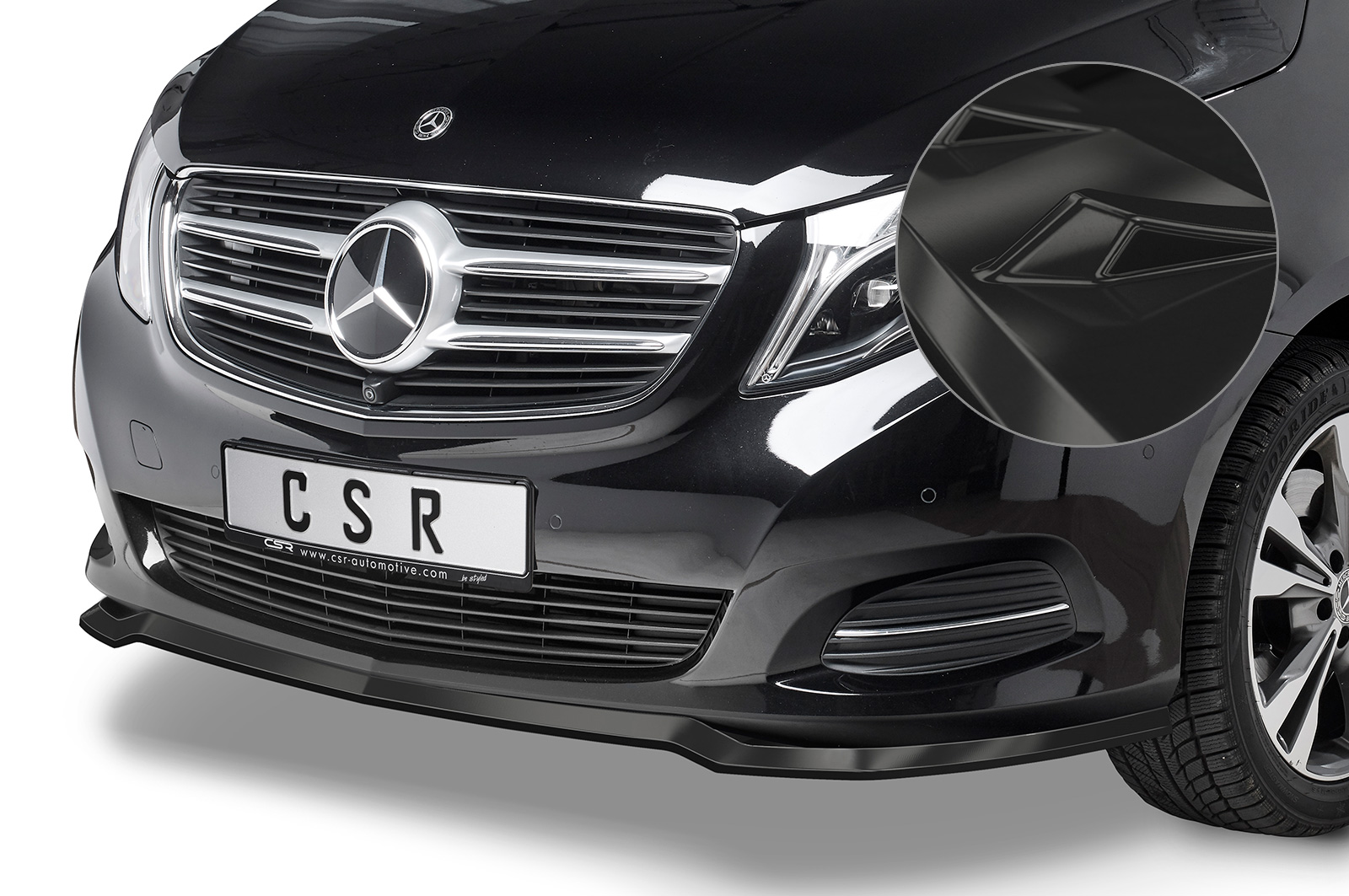 Voorspoiler Mercedes Benz V-klasse 447 CSR Glans Zwart