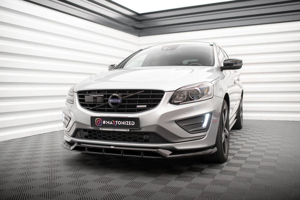 Voorspoiler Volvo XC60 R-Design Facelift 2013 - 2017 Maxton Glans Zwart