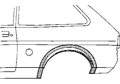spatbordrand, rechts Ford Fiësta, 1983-1989