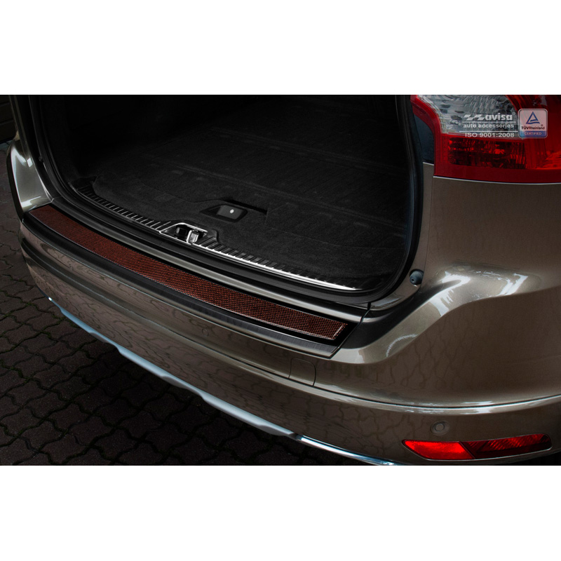 RVS Achterbumperprotector 'Deluxe'  Volvo XC60 2013-2016 Zwart/Rood-Zwart Carbon