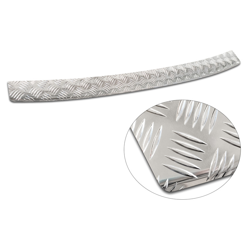 RVS Achterbumperprotector  Volkswagen Crafter & MAN TGE 2017- 'Riffled' ('XL'-version)