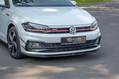 Voorspoiler VW Polo MK6 GTI Glans Zwart