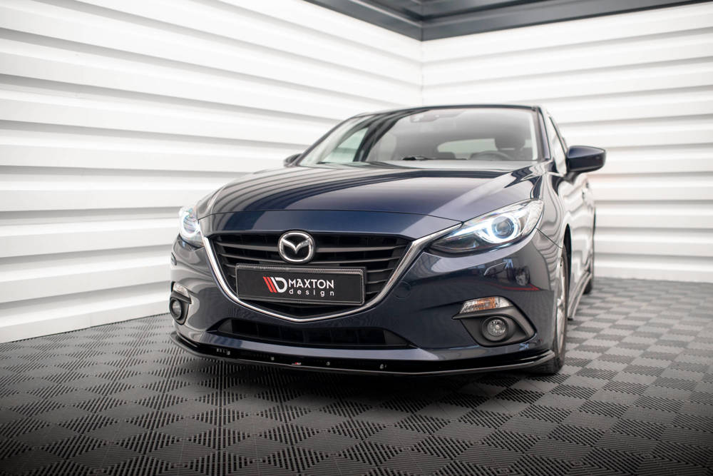 Voorspoiler Mazda 3 Mk3 2013 - 2016 Maxton Glans Zwart