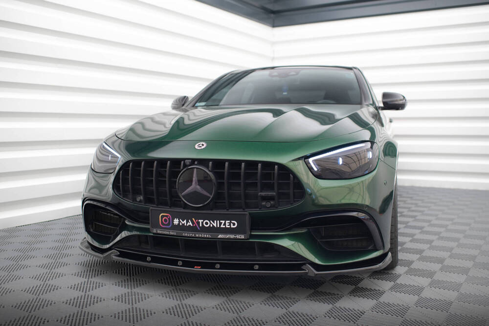Voorspoiler V.2 Mercedes AMG E63 W213 FL Glans Zwart