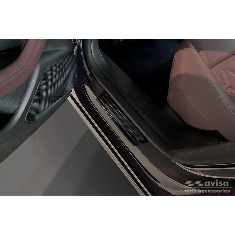 Zwart RVS Instaplijsten  Peugeot 508 II Sedan 2019- 'Hybrid' - 4-delig