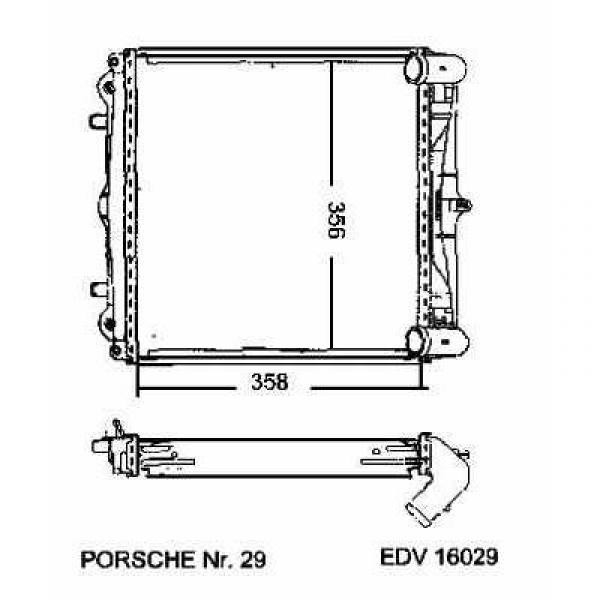 Radiator BOXSTER 96->> 336x358x34 2.5I +/-AC LI.NKS