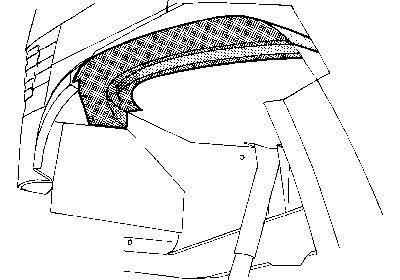 binnenschermdeel, voor, links Mercedes W601/W602, 207D, 1977 -