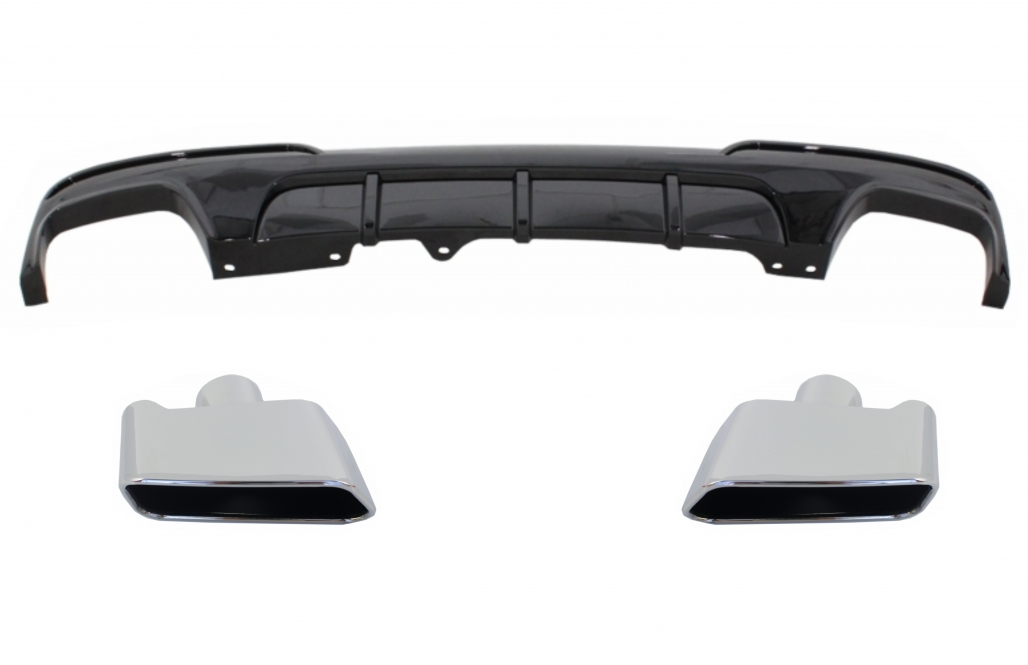 Diffuser BMW 5 Serie F10 F11 11-17 M Performance look Glans Zwart
