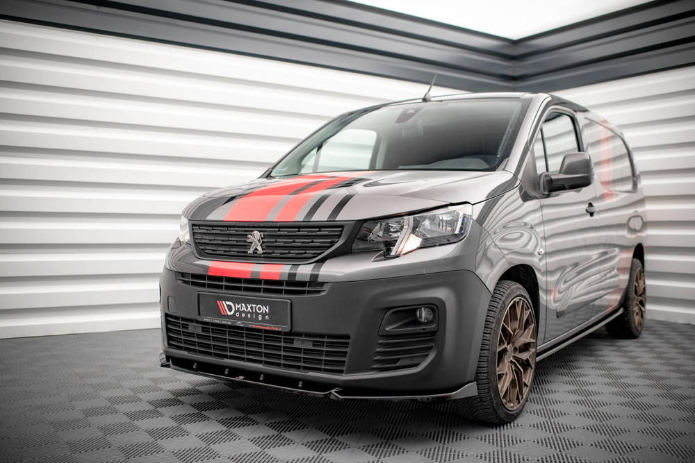 Voorspoiler Peugeot Partner MK3 Maxton Glans Zwart