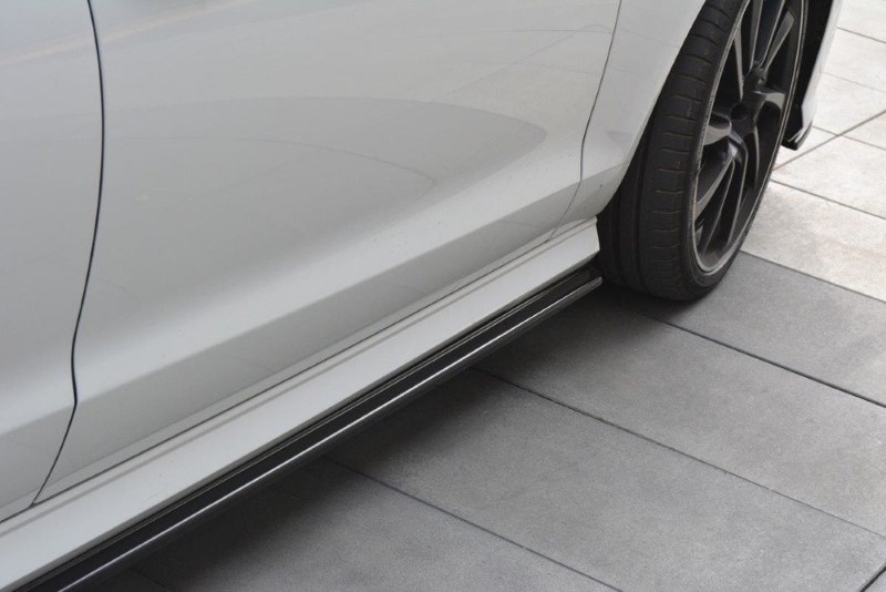 Zijskirts Diffusers Audi S6 / A6 S-Line C7 FL Glanzend Zwart