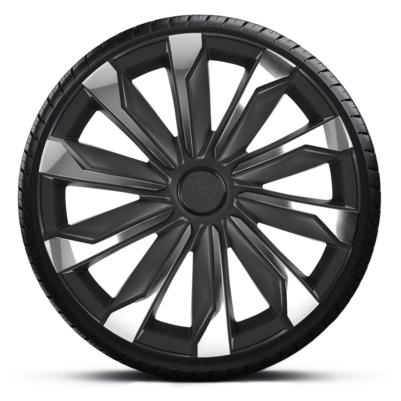 4-Delige Wieldoppenset Typhoon 14-inch chroom/zwart