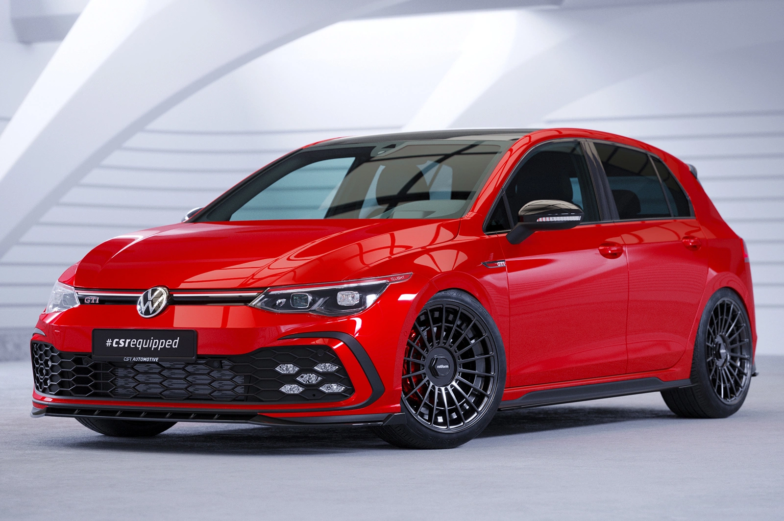 Voorspoiler VW Golf 8 (Typ CD) GTI/GTD/GTE/R-Line glans zwart – CSR Automotive (12/2019–)