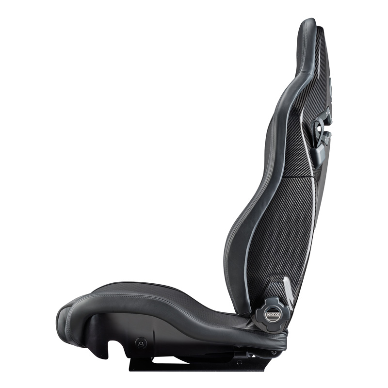 Sparco Sportstoel SPX SX - Bestuurdersversie (Links) - Zwart Leather/Alcantara + Carbon Rugleuning - Links Verstelbaar