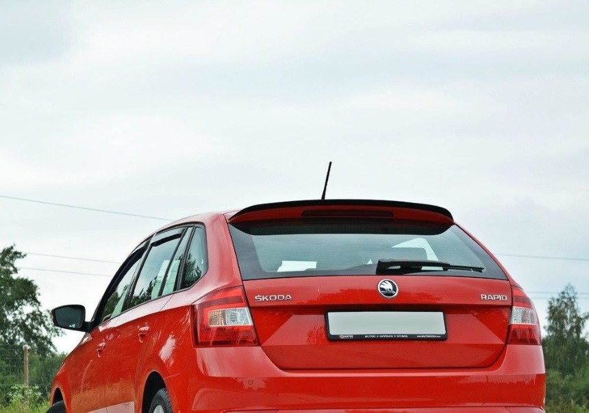 Spoiler cap Skoda Rapid Spaceback Maxton Design glans zwart