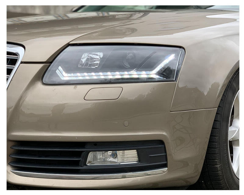 Koplampen Audi A6 4F 04-08 Tube Dynamic LED Zwart Xenon