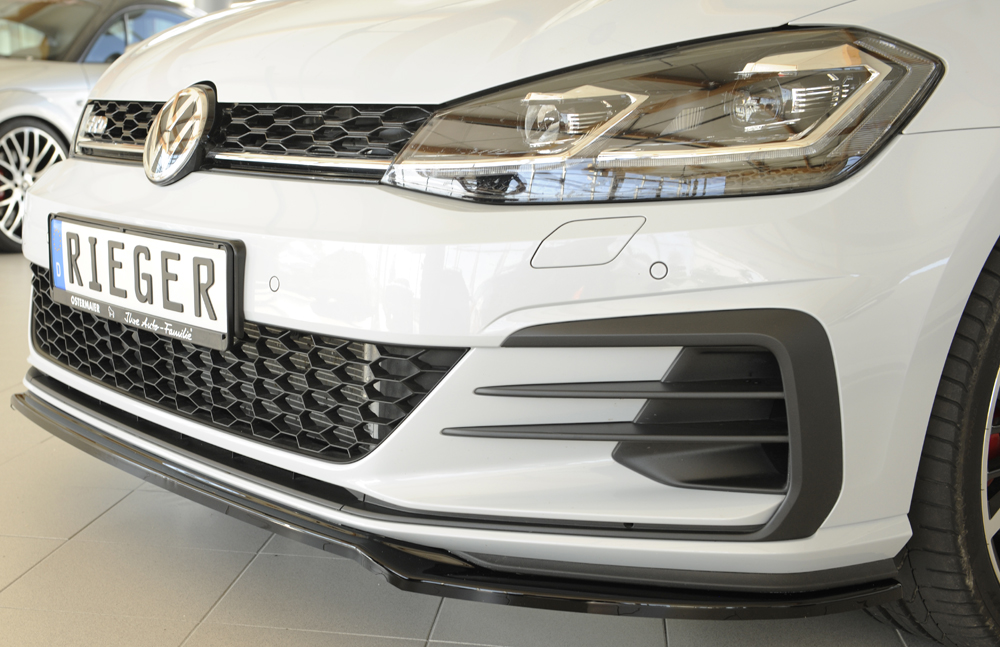 Voorspoiler Volkswagen Golf 7 FL GTI GTD GTE Rieger Glans Zwart